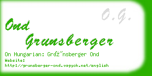 ond grunsberger business card